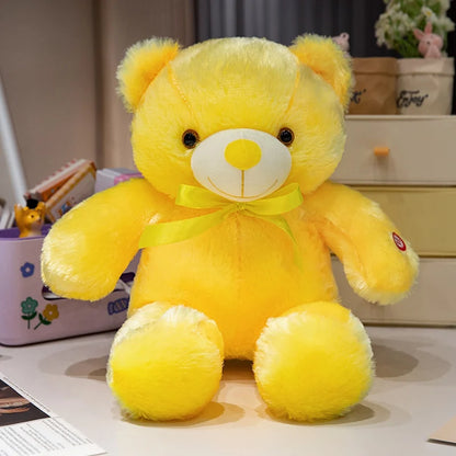 30cm Luminous Creative Light Up LED Bear Stuffed Animal Plush Toy Colorful Glowing Bear Christmas Gift for Kid