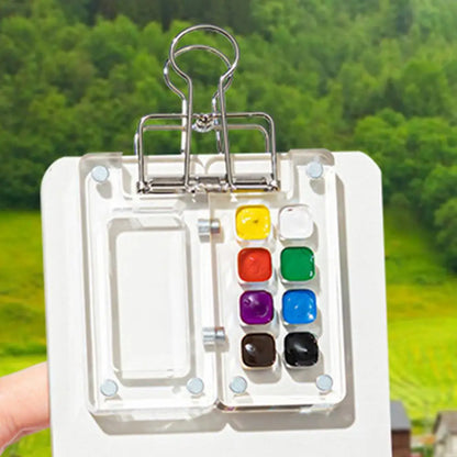 Acrylic Mini Watercolor Palette Empty 8/15 Grid Portable Paint Box Travel Painting Watercolor Packaging Paint Tray Art Supplies