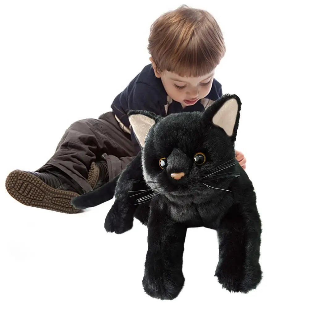 Aline Black Cat Plush Toy Stuffed Animal Black Kitten Doll Pillow Boys Girls Soft Toys Children Birthday Gifts Popular Toys 2023