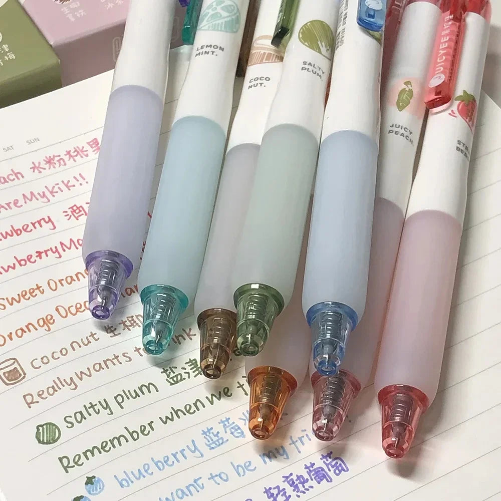 Creative 3D Fruit Scent Colored Gel Pens 0.5mm Smooth Writing School Student Art Drawing Pen for Diary Scrapbooking Stationery