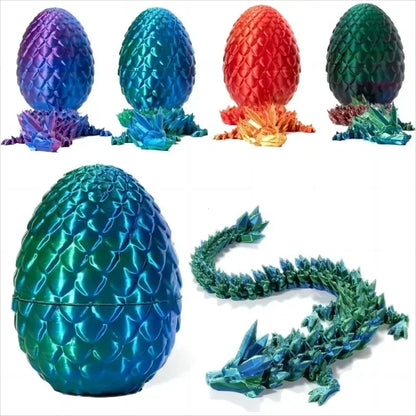 1/2PCS 3D Printed Dragon Egg with Dragon Modle Movable Rotatable Ornament Kid Toy