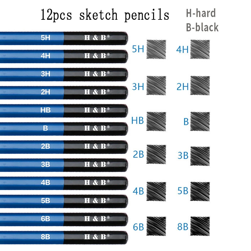 Professional Sketch Pencil Set Drawing Kit Colored Pencil Set for Sketching Stationery Set