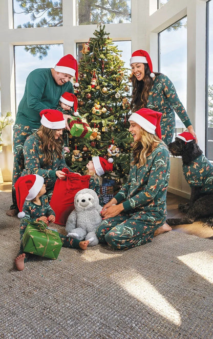 2025 Christmas Family Matching Outfits Greench Print Pjs Adult Child Clothing  Set Baby Jumpsuit+Dog Clothes Xmas Pajamas Set