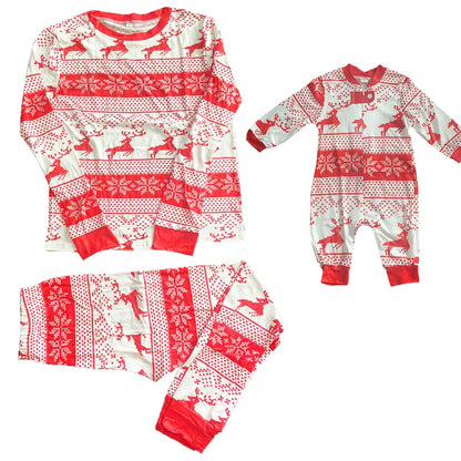 Family Matching Pajamas Christmas Sleepwear New Year Baby Red Jumpsuit Family Look Winter Mother Daughter Father Son Outfits