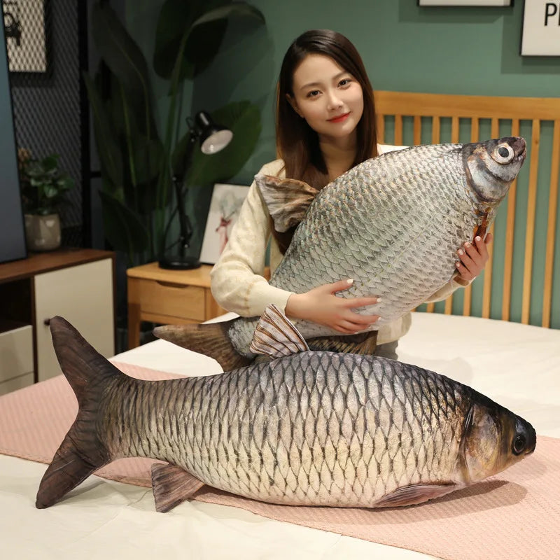 30-100cm Simulation Funny Fish Plush Toys Stuffed Soft Animal Carp Plush Pillow Creative Sleep Cushion for Kids Girls Xmas Gift