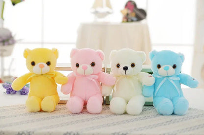 30cm Luminous Creative Light Up LED Bear Stuffed Animal Plush Toy Colorful Glowing Bear Christmas Gift for Kid