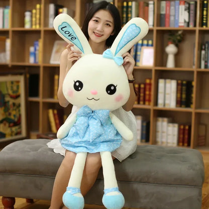 Rabbit Plush Toy Cute Skirt Rabbit Soft Animal Kids Cartoon Big Ear Bunny Plush Hug Stuffed Pillow Girl Christmas Birthday Gift