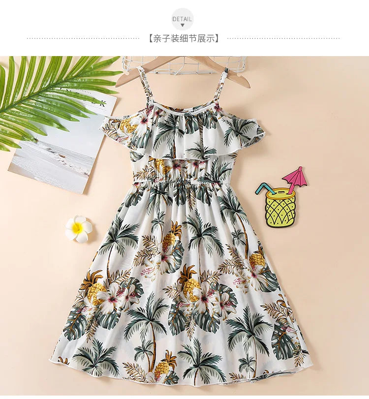 Vacation Look Couple Matching Clothes Family Clothing Mother and Daughter Resort Dress Father Beach Shirts Shorts Two Piece Sets