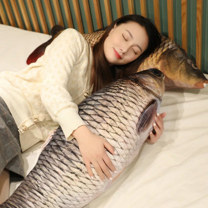 30-100cm Simulation Funny Fish Plush Toys Stuffed Soft Animal Carp Plush Pillow Creative Sleep Cushion for Kids Girls Xmas Gift