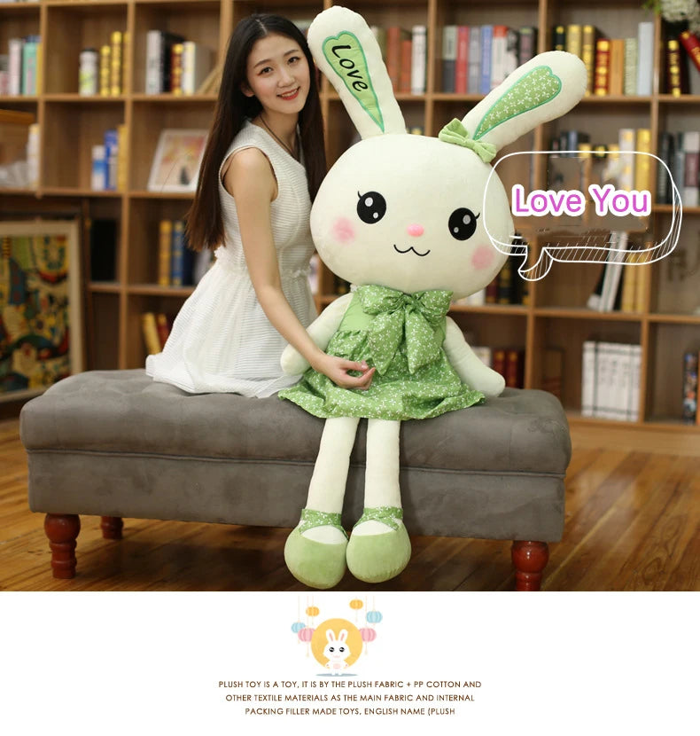 Rabbit Plush Toy Cute Skirt Rabbit Soft Animal Kids Cartoon Big Ear Bunny Plush Hug Stuffed Pillow Girl Christmas Birthday Gift