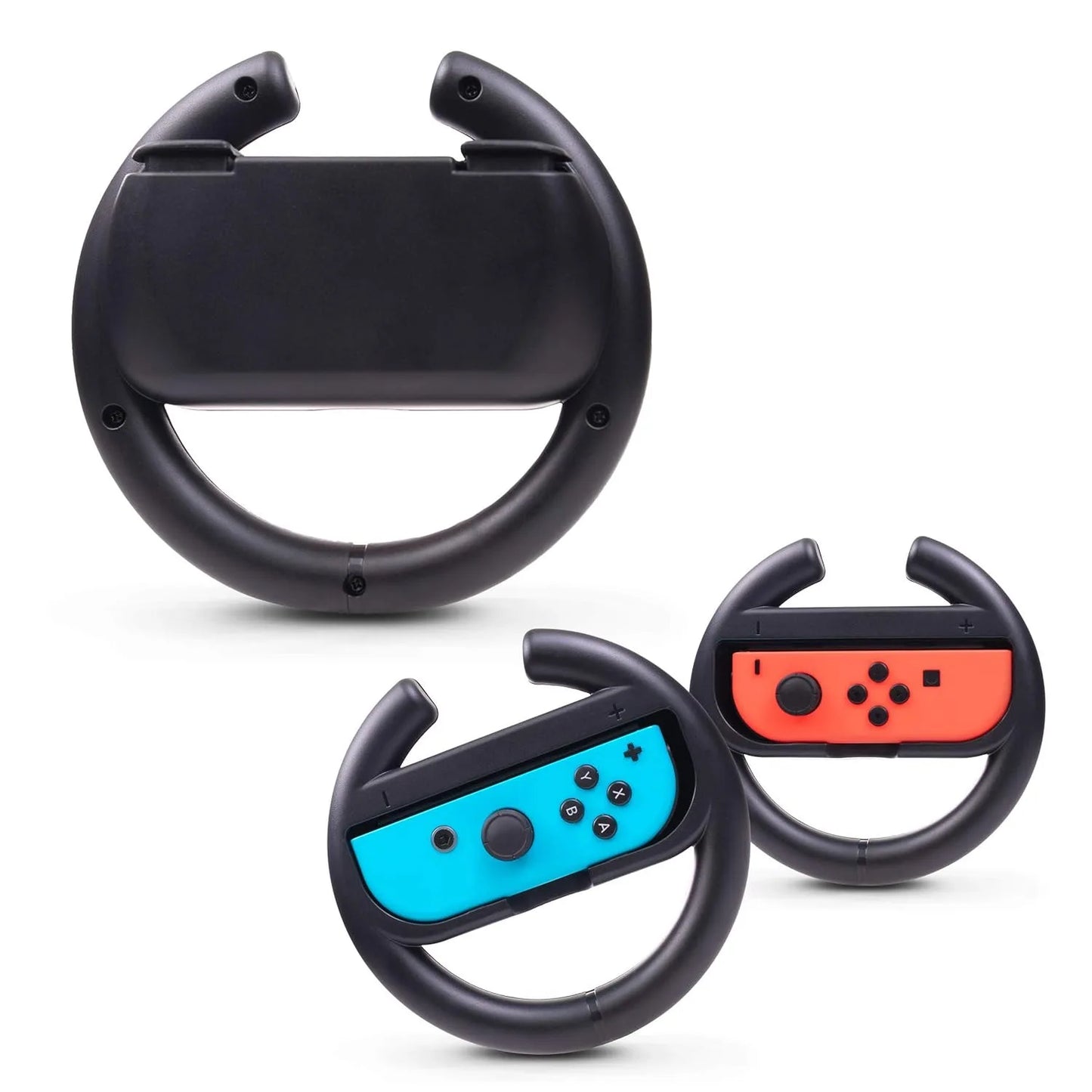 Nintendo Switch Racing Steering Wheels Grip for Joy-Con Controllers Steering Wheel for Mario Kart Set of 2