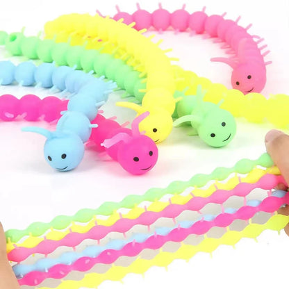 30-3PCS Funny Unicorn Pull Worm Noodle Fidget Toys Stretch String TPR Rope Anti Stress Toys String Stress Relief Autism Vent Toy