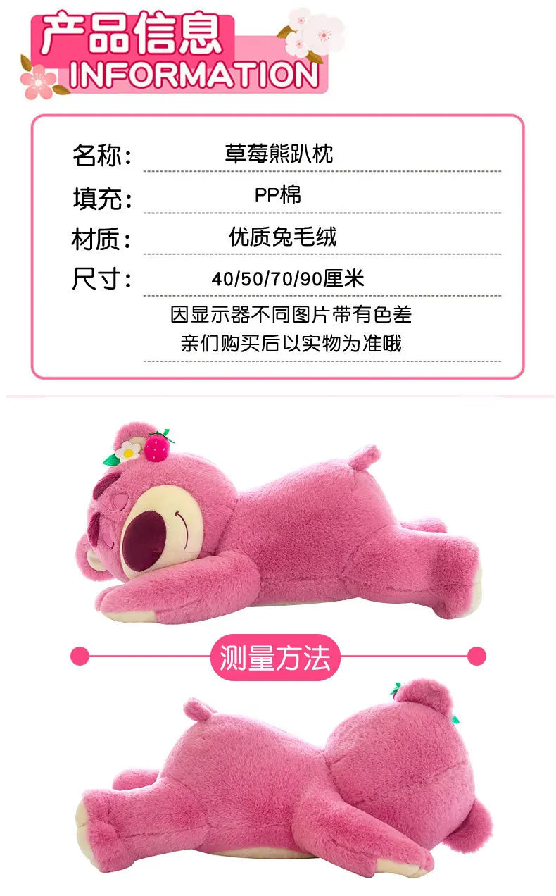 40cm Disney Toy Cute Plush Toys Pillow Cartoon Strawberry Bear Plush Doll Girls Kawaii Anime Bear Stuffed Doll Kids Gifts