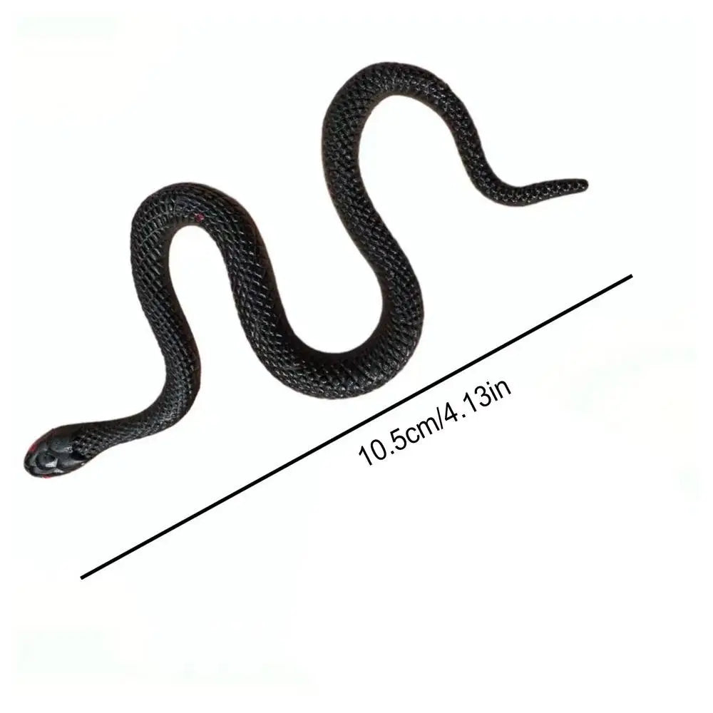 Toy Snake Realistic Soft Black Rubber Snake Toys Halloween Snake Toys Funny Prank Props Lightweight Rain Forest Snakes For