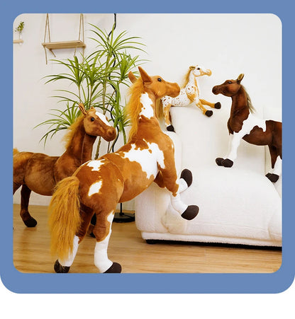 Cute Creative Cartoon Simulation Horse Plush Toy Doll Home Decoration Ornaments Children Kawaii Toy Boyfriend Birthday Gift