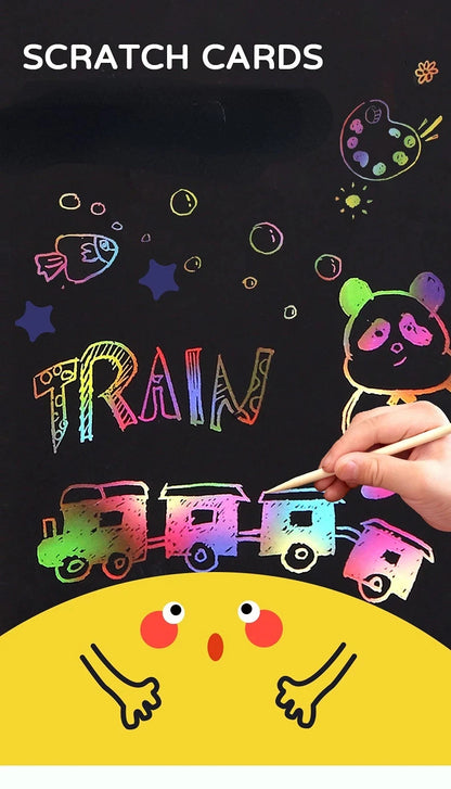 Rainbow Magic Scratch Off Paper Set for Kids Arts Scraping Painting Toy Children DIY Graffiti Book Montessori Educational Toys