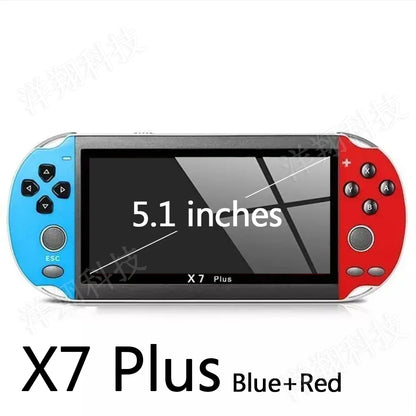 X7 Plus Handheld Game Console 5.1 Inch HD Screen Portable Audio Video Player Classic Play Built-in 10000+ Free Retro Games