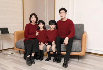 New Year Sweaters Family Matching Outfits Family Look Mother Son Daughter Mommy and Dad Clothes Family Clothing Sweaters