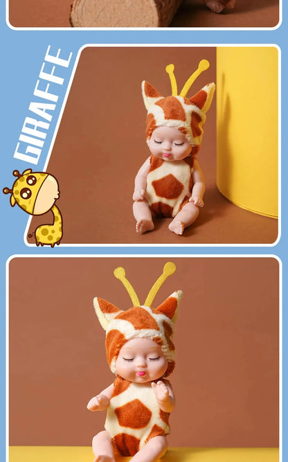 6Pcs Simulation Princess Dolls Toy Mini Cute Sleeping Baby Series Doll Cartoon Animal Toy For Kids Kawaii Dolls Girl's Gift