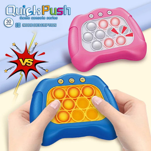 Electronic Pop Light Up Quick Push Bubbles Game Console Toy Fast Push Bubbles Toys For Kids Adult Fidget Anti Stress Relief Toys