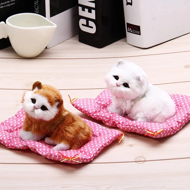 Stuffed Toys Lovely Simulation Animal Doll Plush Sleeping Cats Toy with Sound Kids Toy Decorations Birthday Gift For Children