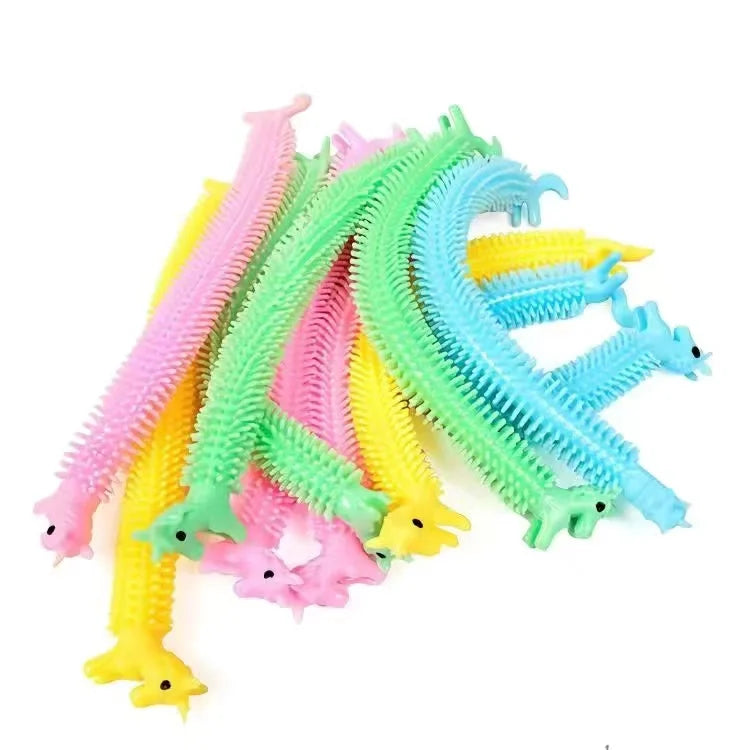 30-3PCS Funny Unicorn Pull Worm Noodle Fidget Toys Stretch String TPR Rope Anti Stress Toys String Stress Relief Autism Vent Toy