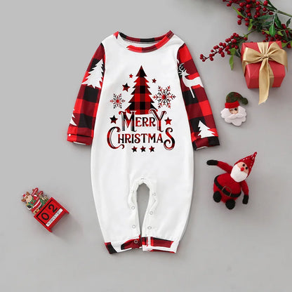 Christmas Family Matching Outfits Mom Dad Kids 2 Pieces Pajamas Set Baby Rompers Casual Loose Sleepwear Xmas Family Look Pyjamas