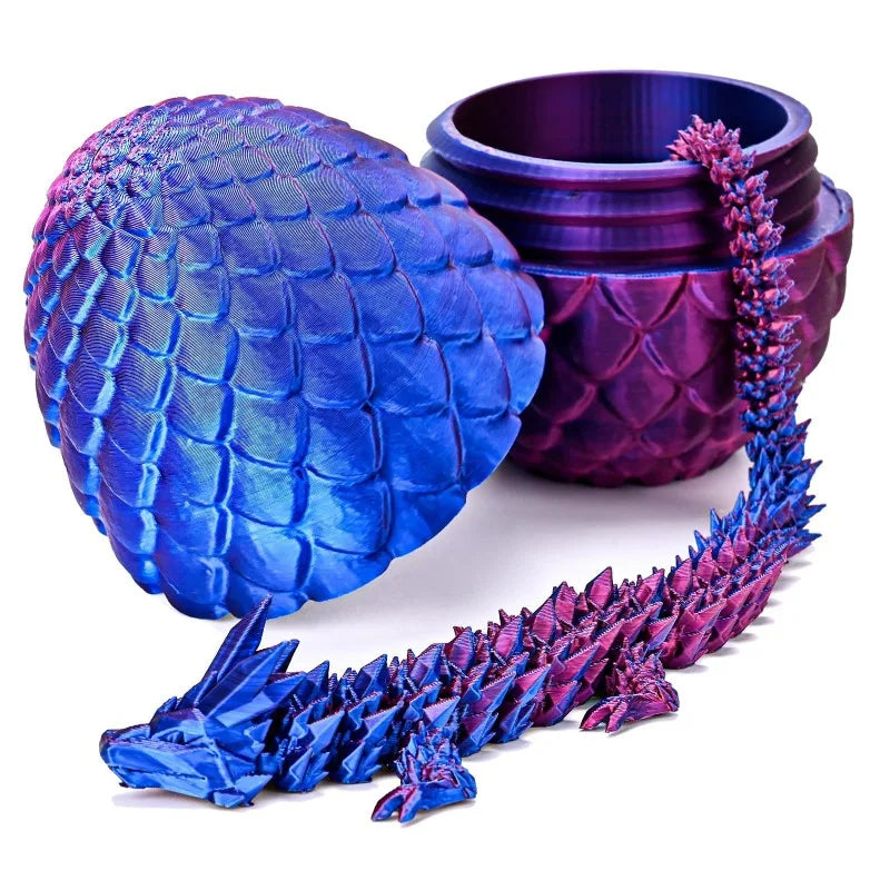 1/2PCS 3D Printed Dragon Egg with Dragon Modle Movable Rotatable Ornament Kid Toy