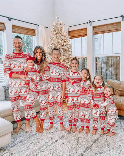 Family Matching Pajamas Christmas Sleepwear New Year Baby Red Jumpsuit Family Look Winter Mother Daughter Father Son Outfits