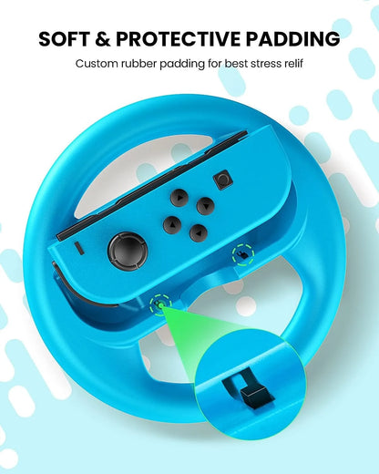 Switch Steering Wheel Racing Wheel Accessories Compatible with Nintendo Switch OLED Joy Con Controller Red and Blue