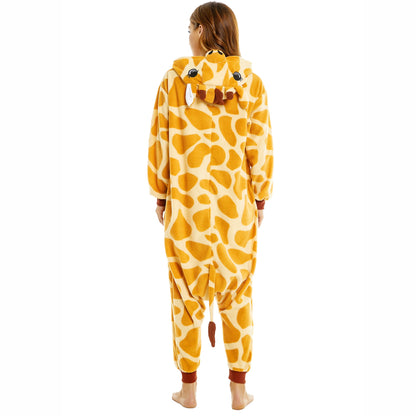 Giraffe Onesie Pajamas for Kids Adult Unisex Pijamas Family Look Matching Cute Costumes Halloween Cosplay One-piece Sleepwears