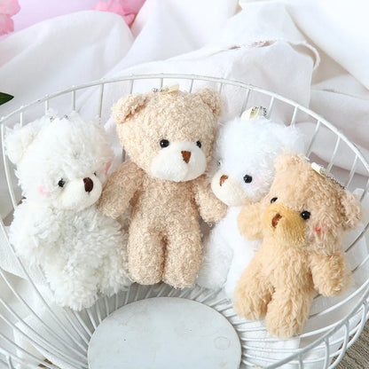 12cm Cute Blush Teddy Bear Plush Toys Cartoon Rabbit Bunny Animal Plush Stuffed Dolls Keychain Pendant Girl Small Gift Wholesale