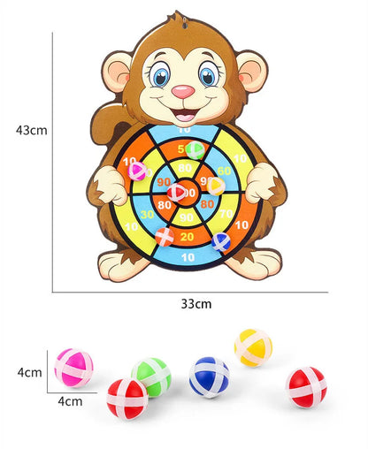 Montessori Throw Sport Slingshot Target Sticky Ball Dartboard Games Educational for Kids Indoor Sports Toy Sticky Ball Slingshot