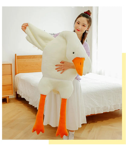 90-190cm Lovely Big White Goose Throw Pillow Plush Toy Big Goose Doll Sleep on Bed Birthday Gift Girl Envio Gratis Stuffed Toys