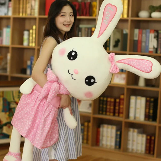 Rabbit Plush Toy Cute Skirt Rabbit Soft Animal Kids Cartoon Big Ear Bunny Plush Hug Stuffed Pillow Girl Christmas Birthday Gift