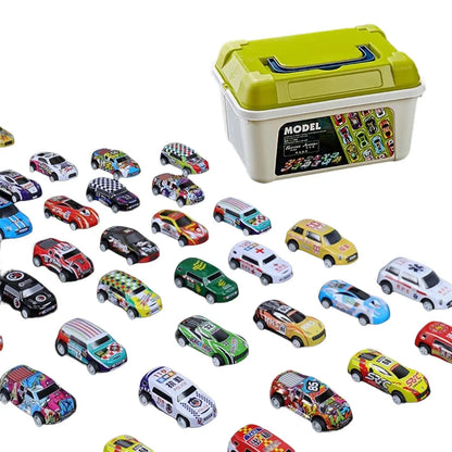 10/20/30/50Pc Kids Alloy Mini Racing Car Storage Box Pull Back Car Set Rebound Multiple Vehicle Collections Toys Boys Xmas Gift