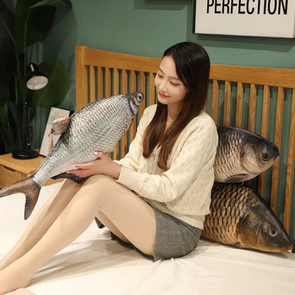 30-100cm Simulation Funny Fish Plush Toys Stuffed Soft Animal Carp Plush Pillow Creative Sleep Cushion for Kids Girls Xmas Gift