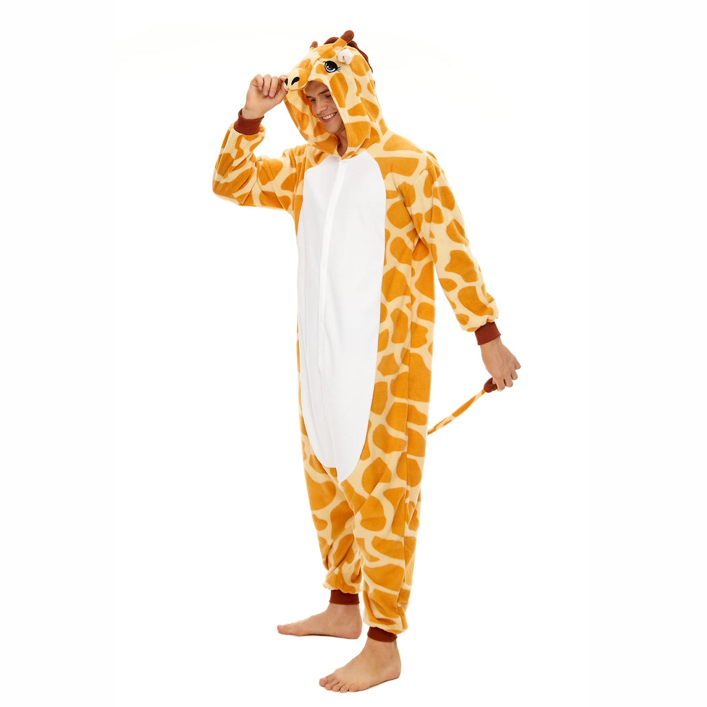 Giraffe Onesie Pajamas for Kids Adult Unisex Pijamas Family Look Matching Cute Costumes Halloween Cosplay One-piece Sleepwears