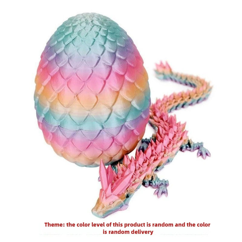 1/2PCS 3D Printed Dragon Egg with Dragon Modle Movable Rotatable Ornament Kid Toy