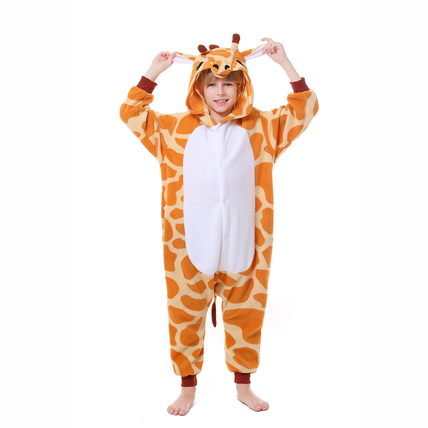 Giraffe Onesie Pajamas for Kids Adult Unisex Pijamas Family Look Matching Cute Costumes Halloween Cosplay One-piece Sleepwears