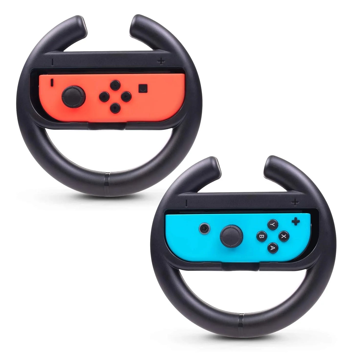 Nintendo Switch Racing Steering Wheels Grip for Joy-Con Controllers Steering Wheel for Mario Kart Set of 2