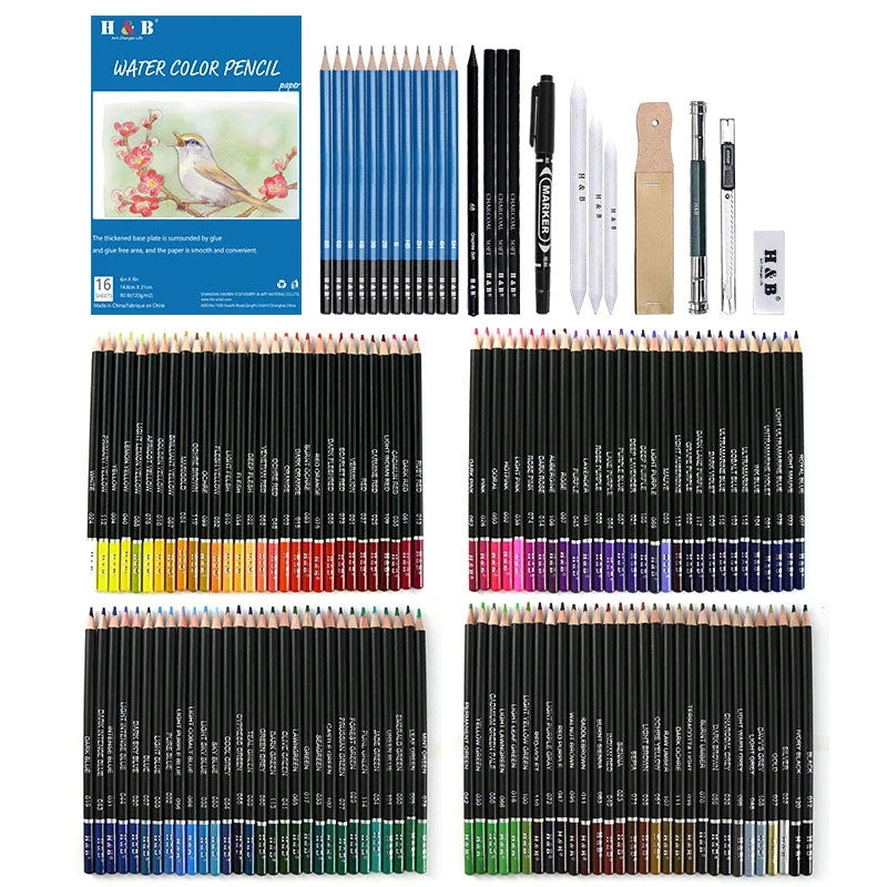 Professional Sketch Pencil Set Drawing Kit Colored Pencil Set for Sketching Stationery Set