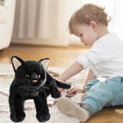 Aline Black Cat Plush Toy Stuffed Animal Black Kitten Doll Pillow Boys Girls Soft Toys Children Birthday Gifts Popular Toys 2023