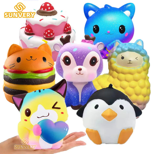 Jumbo Squishy Kawaii Animal Unicorn Cake Deer Panda Squishies Slow Rising Stress Ball fidget toys Squeeze food Toys for Kids