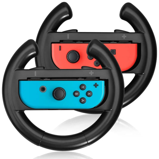 Nintendo Switch Racing Steering Wheels Grip for Joy-Con Controllers Steering Wheel for Mario Kart Set of 2