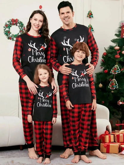 Xmas Family Matching Pajamas Set New Arrivals 2025 Deer Merry Christmas Print Adult Kids Pjs Top Pants Baby Jumpsuit Dog Clothes