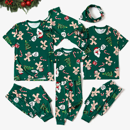 PatPat Christmas Family Matching Theme Print Short-sleeve Pajamas Sets(Flame resistant)