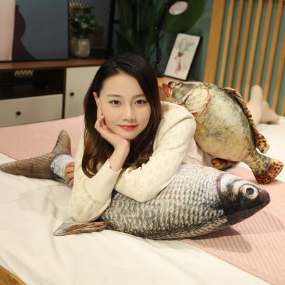 30-100cm Simulation Funny Fish Plush Toys Stuffed Soft Animal Carp Plush Pillow Creative Sleep Cushion for Kids Girls Xmas Gift