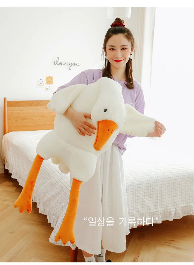 90-190cm Lovely Big White Goose Throw Pillow Plush Toy Big Goose Doll Sleep on Bed Birthday Gift Girl Envio Gratis Stuffed Toys