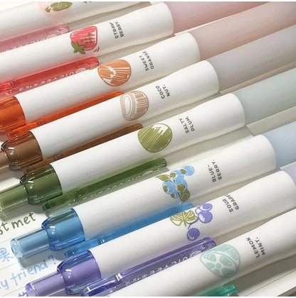 Creative 3D Fruit Scent Colored Gel Pens 0.5mm Smooth Writing School Student Art Drawing Pen for Diary Scrapbooking Stationery